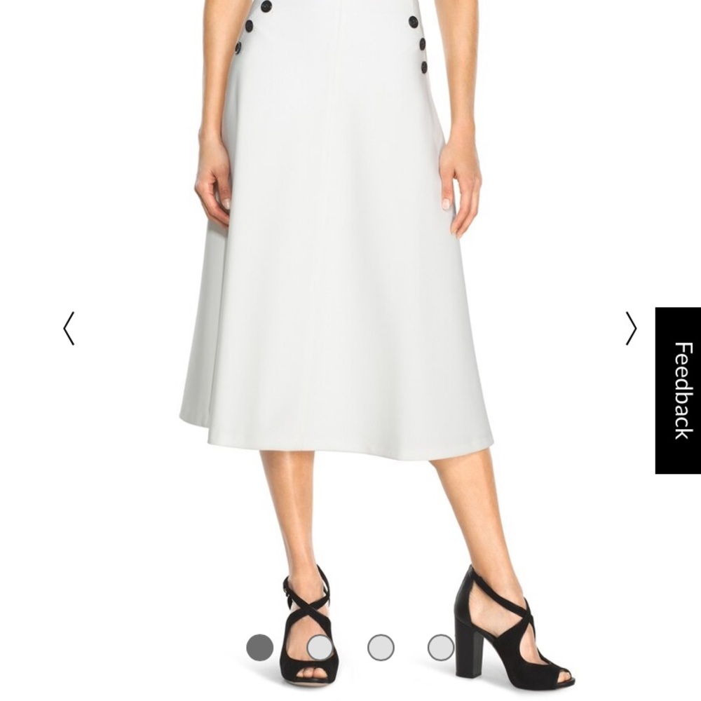 New WHBM A-LINE BUTTON MIDI SKIRT